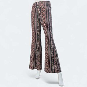 Black and Pink Flare Pants with Boot Cut Design